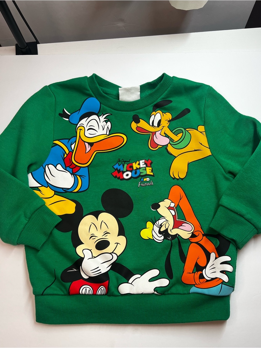 Disney Green Mickey Mouse & Friends Crewneck Sweater for Men